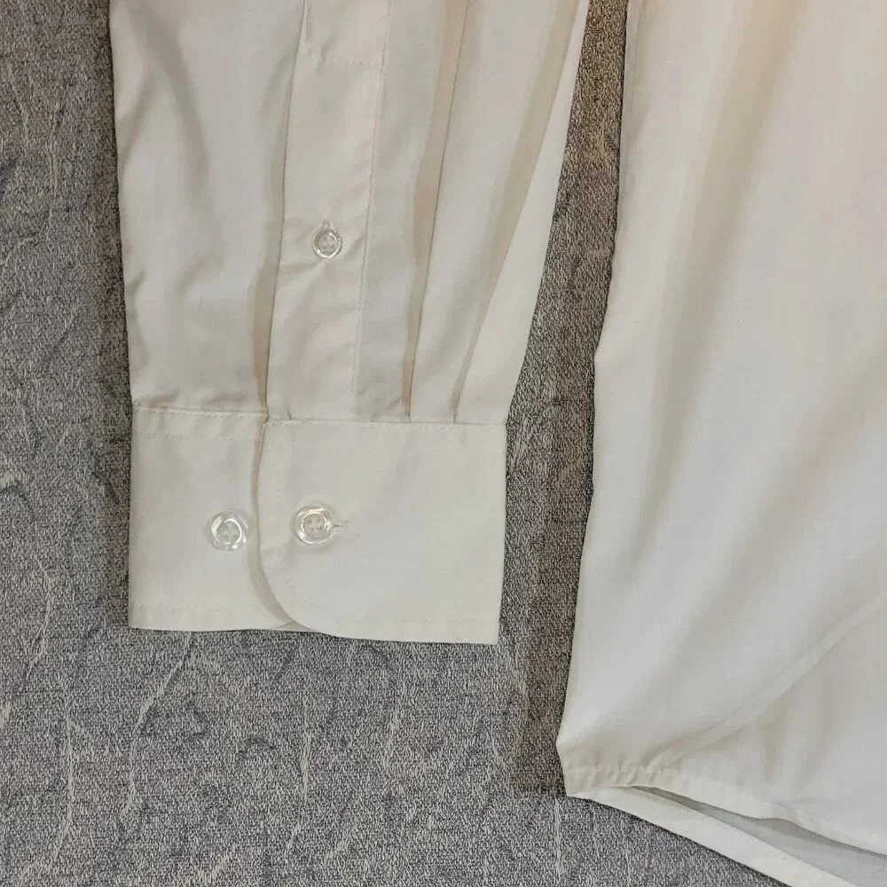 George Men's White Long Sleeve Button Down Dress Shirt Size 15 - Picture 8 of 11